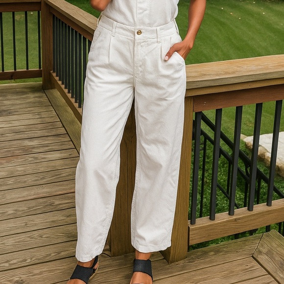 Free people pleated paper bag wide leg taper pants - Picture 8 of 8